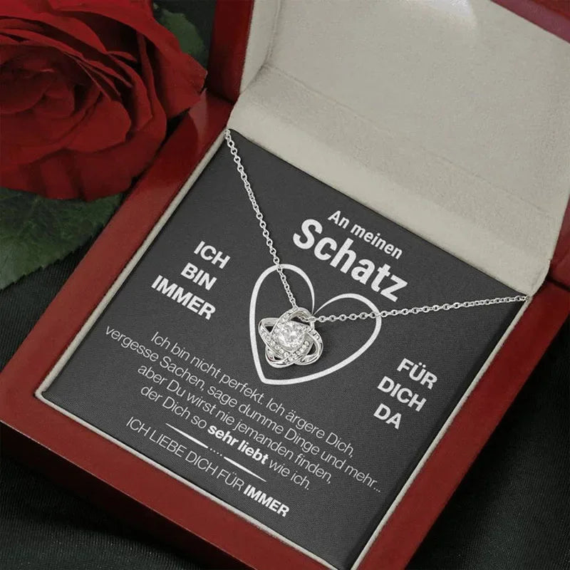 To My Grilfriend Valentine's Day Gift Necklace Birthday Engagement Women Girl Lover Fashion Love Knot Pendant Necklace